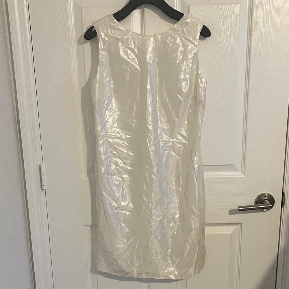 Helmut Lang Iridescent White Mini Dress